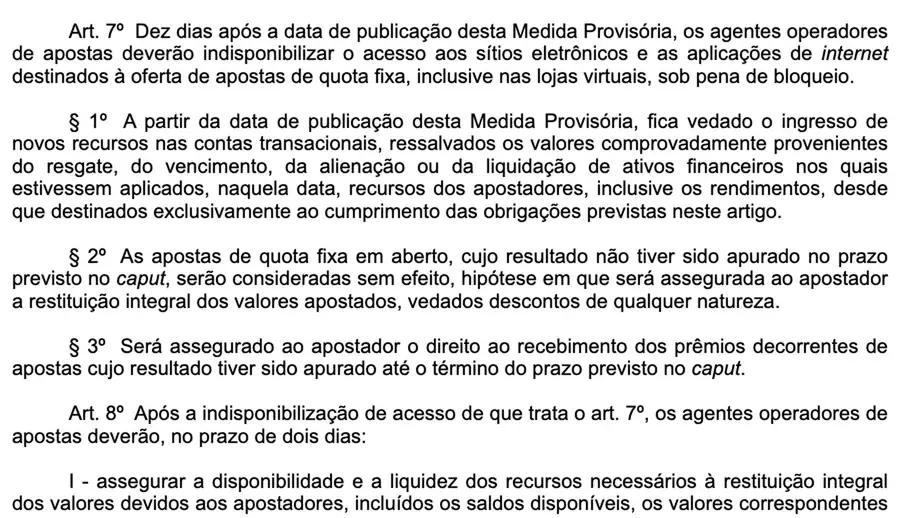 O artigo 7 da MP 1.394 no texto oficial