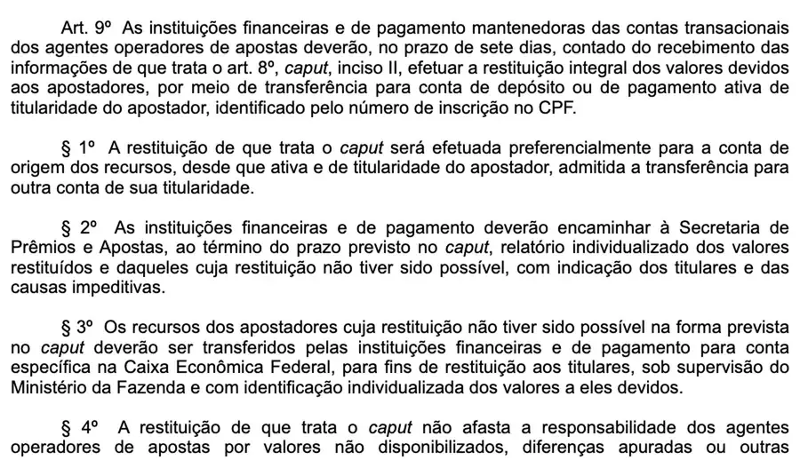 Artigo 9º da MP 1.394 que fixa o prazo de sete dias para os 